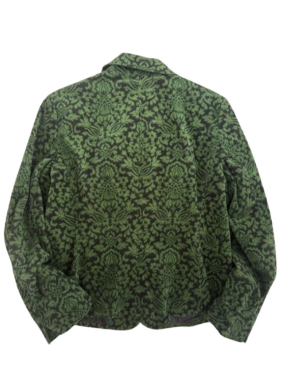 Talbots Vintage Olive Green Patterned Velvet Blazer Womens size 12P cotton - Picture 3 of 7